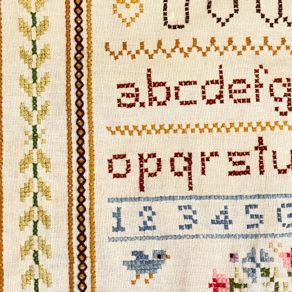 Vintage Columbia Minerva Gutierrez Cross Stitch Alphabet Sampler Unframed 77 - Picture 5 of 16